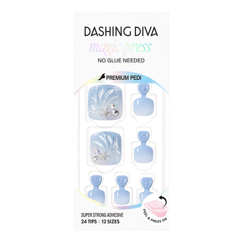 Dashing Diva Magic Press Pedicure Shell Breeze