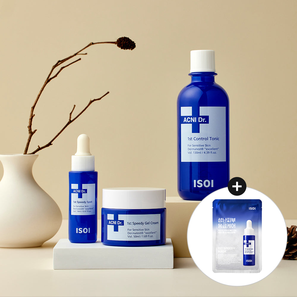ISOI Acne Doctor First 3-Piece Set (Serum 40ml + Spot 14ml + Tonic 130ml)