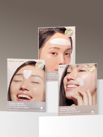 Marshique Wrinkle Repair Patch 3-Piece Set (Glabella 60 + Nasolabial 60 + Forehead 15)