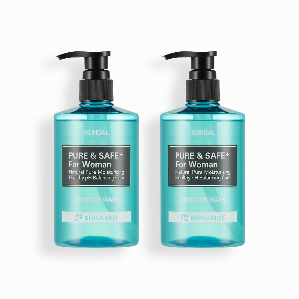Kundal Pure & Safe Feminine Cleanser 2 Pack, Bergamot 300ml