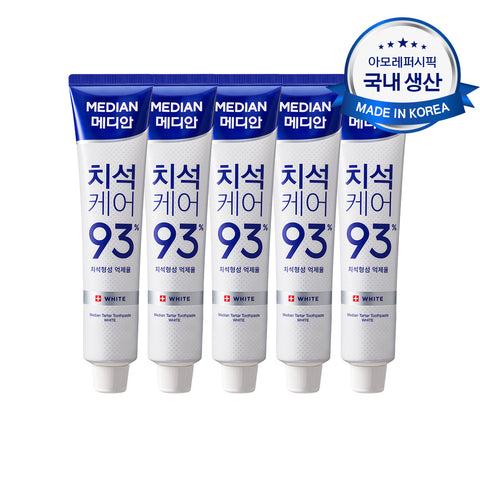 Median Tartar Control White Fluoride Toothpaste Menthol 210g (5-Pack)