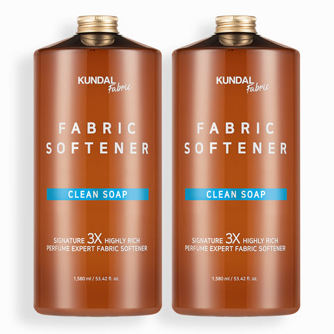 Kundal 3X Ultra-Concentrated Perfumed Fabric Softener 2 Pack (Clean Soap), 1580ml