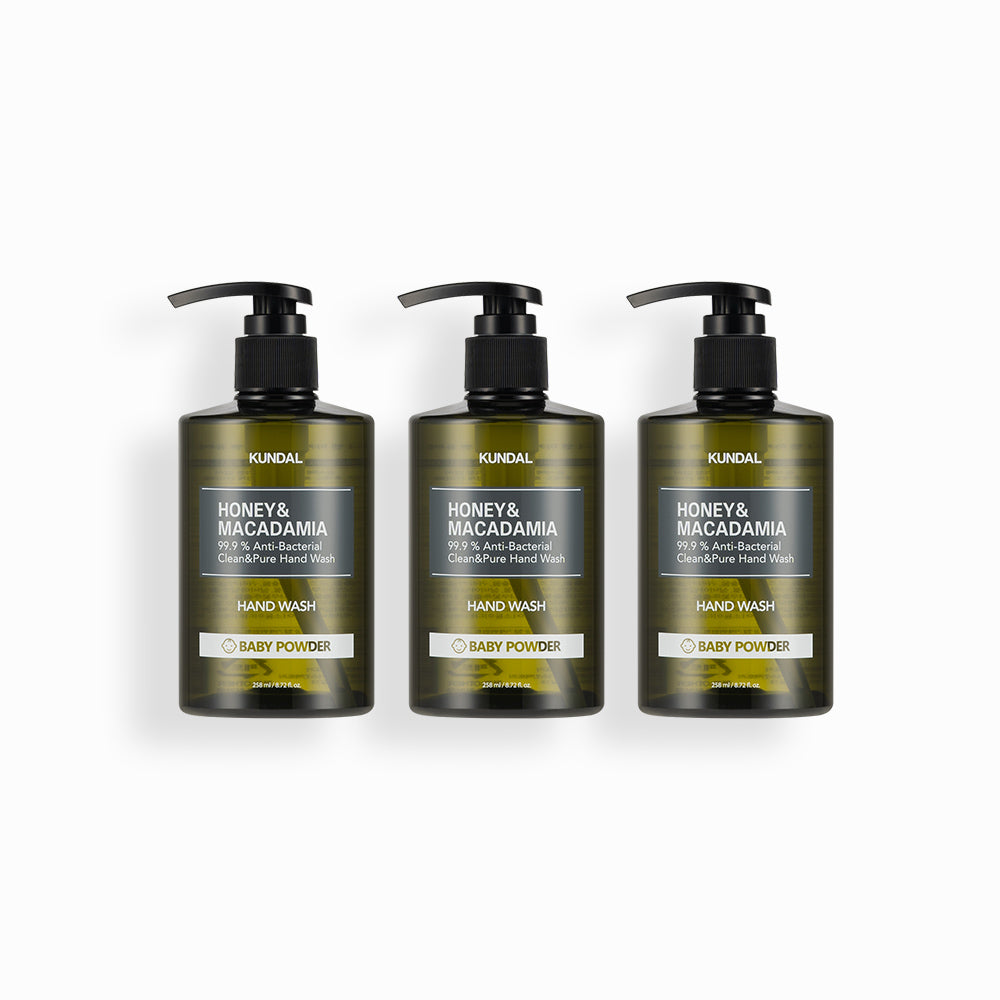 Kundal Pure Hand Wash 3 Pack Set Baby Powder 258ml