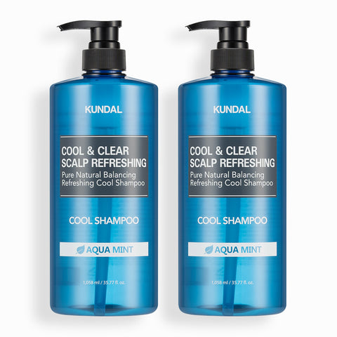 Kundal Cool & Clear Scalp Refreshing Cool Shampoo Aqua Mint 1058ml (2 Pack) Set