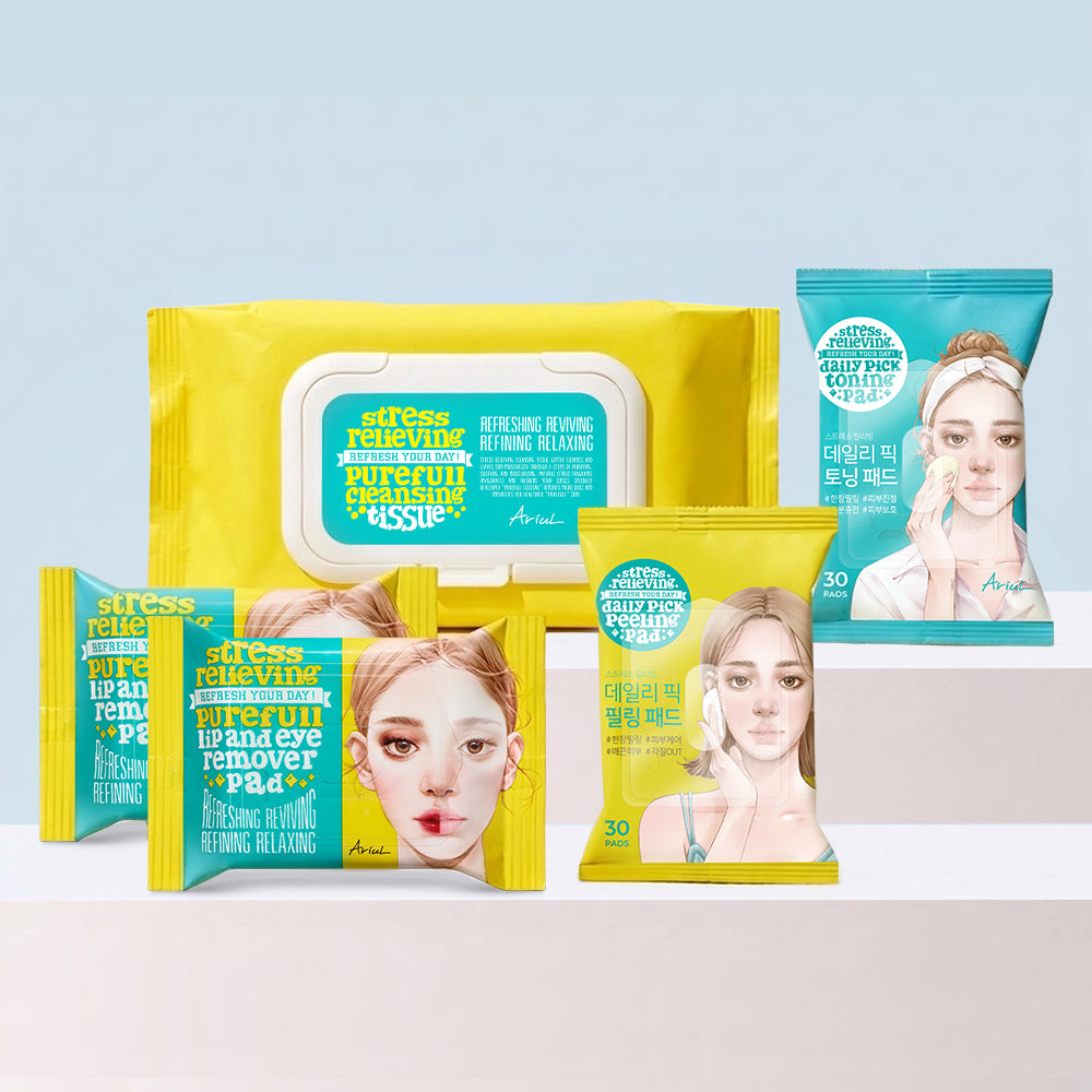 Ariul Best Special Set - Cleansing Wipes, Lip & Eye Remover, Peeling & Toning Pads