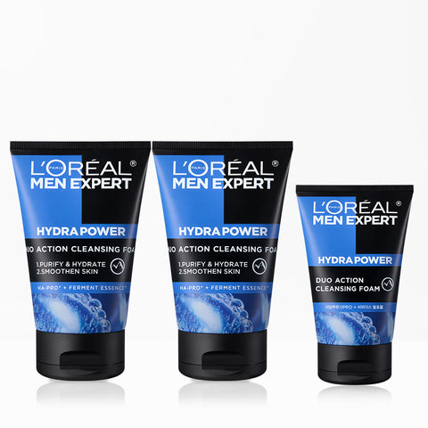 L'Oreal Paris Hydra Power Duo Action Cleansing Foam 100ml x2 (+ Duo Foam 50ml)