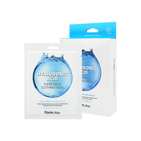 Farmstay Hyaluronic Super Aqua Soothing Mask 25ml 10 sheets (2 pack)