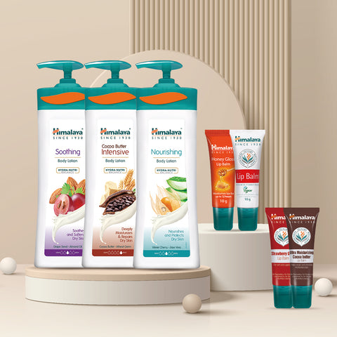 Himalaya Nourishing Body Lotion 400ml + Original Vegan Lip Balm 10g (2pcs)