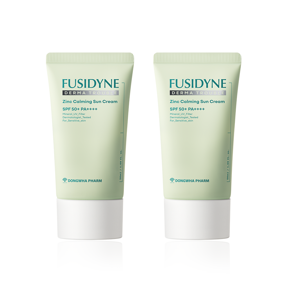 Dongwha Fusidyne Derma Trouble Zinc Calming Sun Cream SPF50+ 50ml (2 Pack)