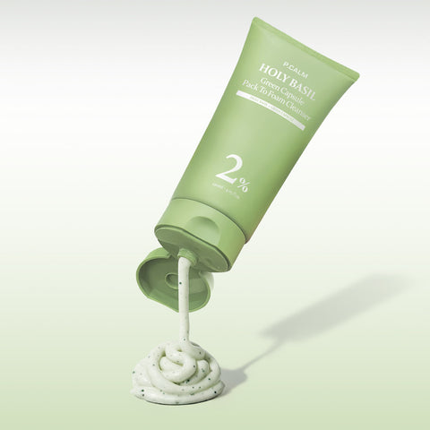 Pcalm Holy Basil Green Capsule Pack-to-Foam Cleanser 120ml (2 Pack)