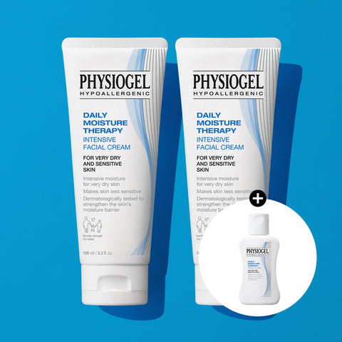 Physiogel Daily Moisture Therapy (DMT) Intensive Facial Cream 100ml x2 + DMT Lotion 50ml (Gift)