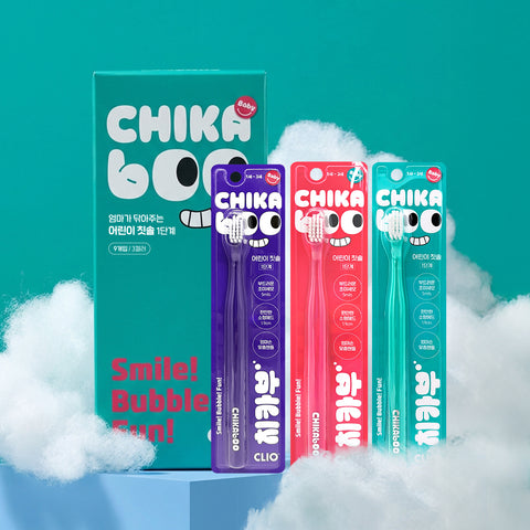 Clio Chikabu Kids Toothpaste & Toothbrush Set (Strawberry) - 3x100g Toothpaste + 9 Infant Ultra-Fine Bristle Toothbrushes