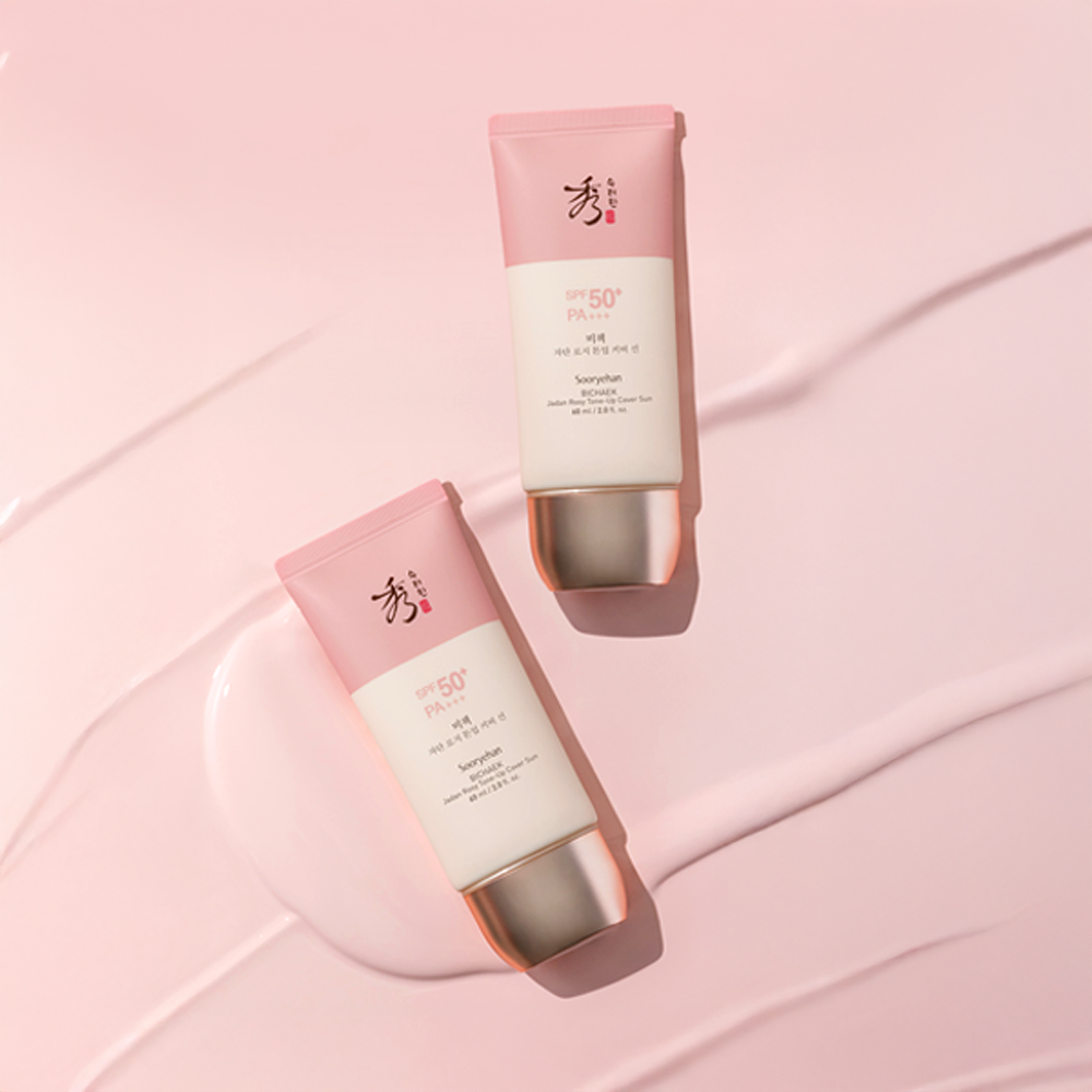Sooryehan Bichek Jadan Rosy Tone-Up Cover Sun SPF50+ PA++++ 60ml (2 Pack)