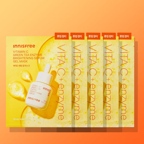 Innisfree Vitamin C Green Tea Enzyme Brightening Serum Gel Mask 25ml (5 sheets)