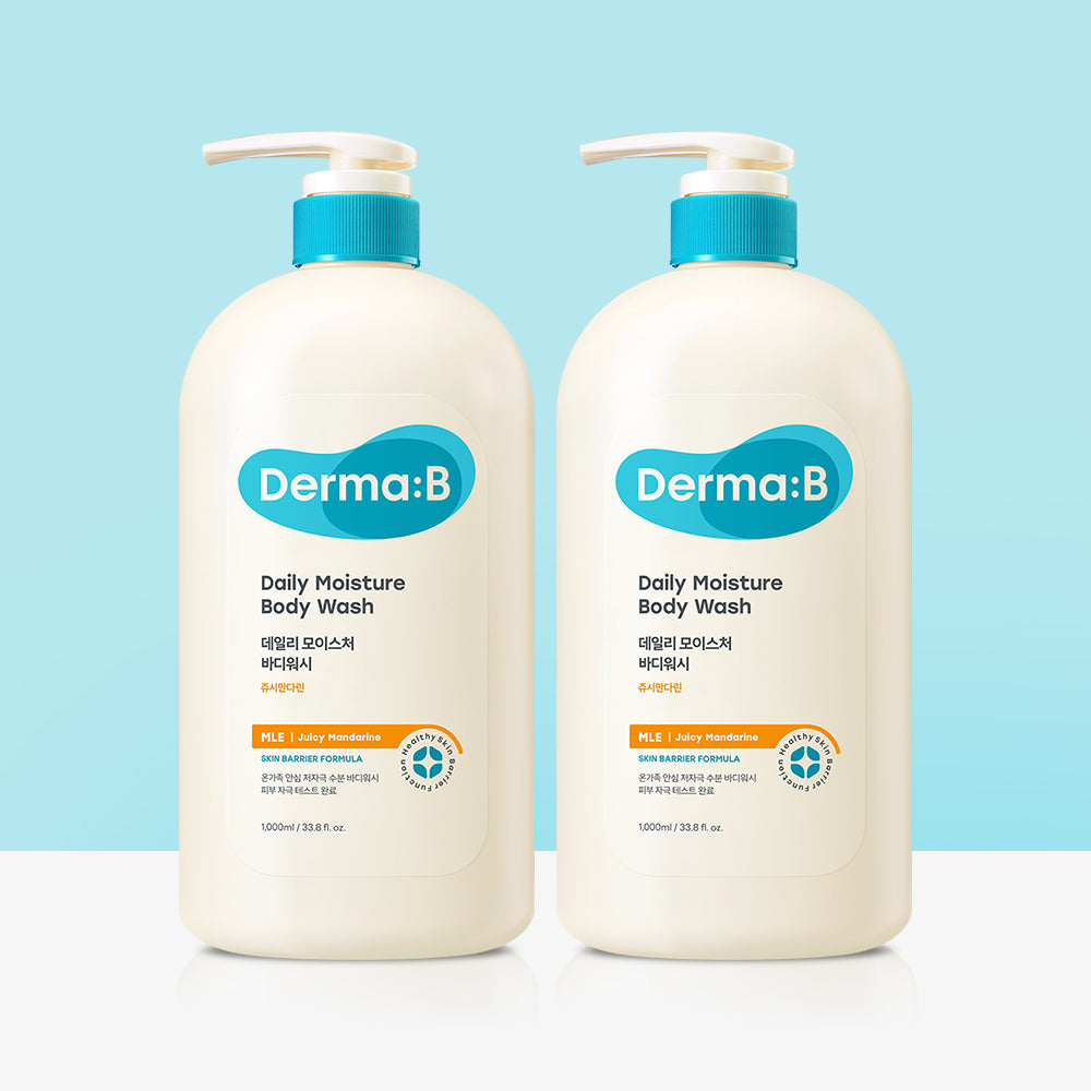 Derma:B Daily Moisture Body Wash (Juicy Mandarin) 1000ml (2 Pack)