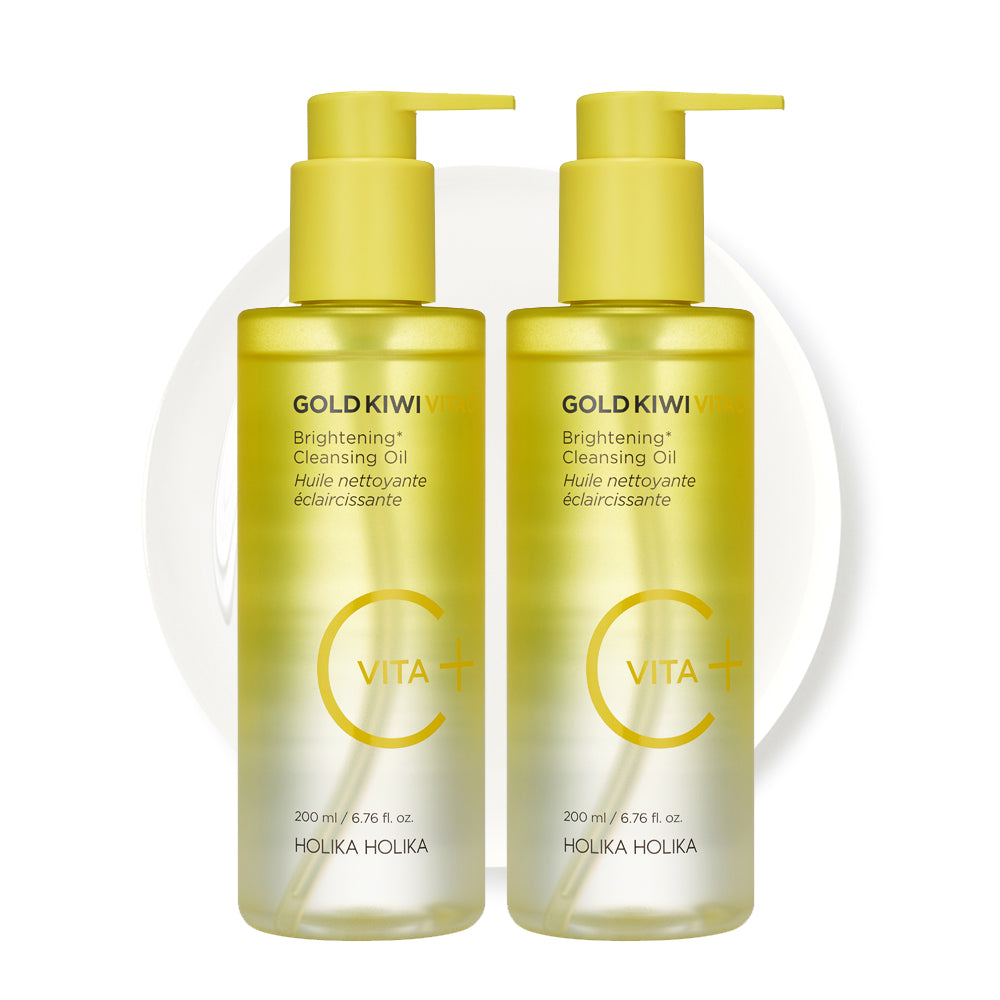 Holika Holika Gold Kiwi Vita C Plus Brightening Pore Care Deep Cleansing Oil 200ml (2 pack)
