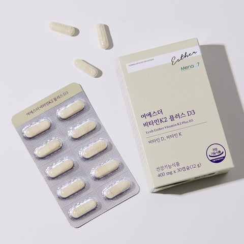 Esther Formula Vitamin K2 Plus D3 (Vitamin K2 & D3) 400 mg 30 Capsules x 12