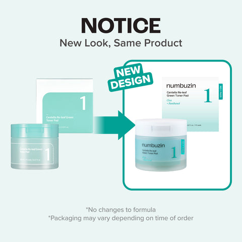 numbuzin No.1 Cica Centella Releaf Green Toner Pad 70P