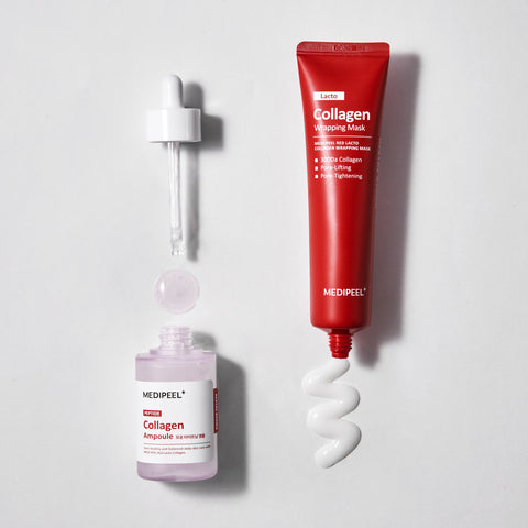 Medipeel Red Lacto Collagen Pore Tightening Ampoule 50ml + Collagen Wrapping Mask 70ml (2-piece Set)