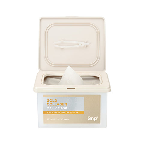 SNP Gold Collagen Daily Mask 30 Sheets + Panthenol Sebum-Control Mask Pack SET