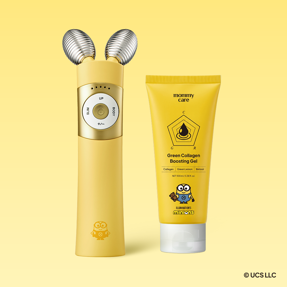 MommyCare EMS V-Cera Mid-Frequency Facial Massager + Boosting Gel (Minions Collab)
