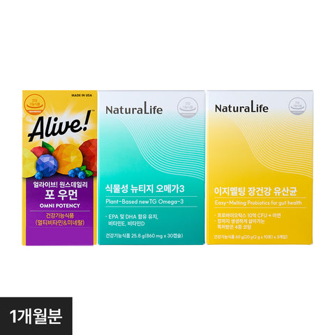 Alive One Daily For Women All-in-One Multi Set (1-Month: For Women 30 Tablets + Probiotics + Omega-3)