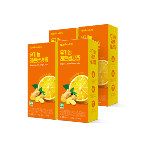 Nutrione Organic Lemon & Ginger Juice 56 Pack (4 Boxes 20ml each) NFC
