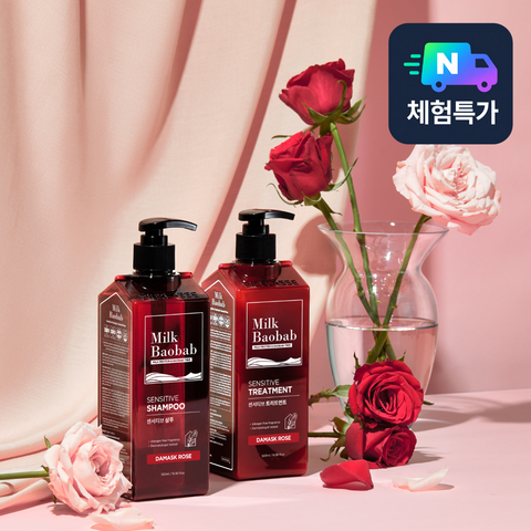 Milk Baobab Sensitive Shampoo & Treatment Set - Damask Rose, 500 ml