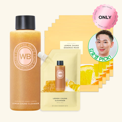 Chosungah Beauty Wonderbath Lemon Cheong Cleanser 200ml + 50ml Refill Pouch + Lemon Essence Mask (5 Pack)