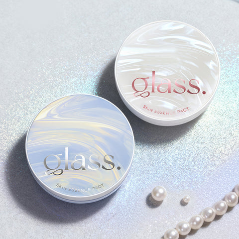 AGE20'S Glass Skin Essence Pact Soft Pearl Glow Edition 12.5g - Full 2 + Refill 2 (Includes Lip Balm, 2 Puffs, Jewel Stickers, Tone-Up Base 6ml)