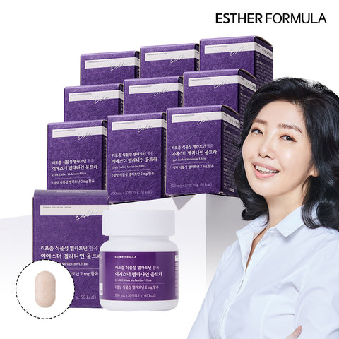 Esther Formula Melanain Ultra Liposomal Plant Melatonin 2 mg per Tablet 30 Tablets (Pack of 10)