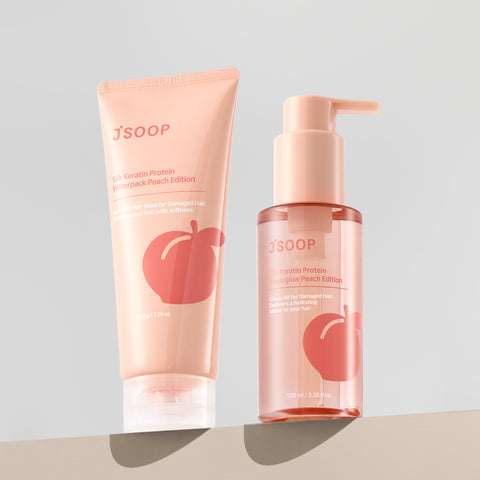 Jsoop Silk Keratin Protein Water Glow Peach Edition 100ml + Water Pack Peach Edition 200g (Set)