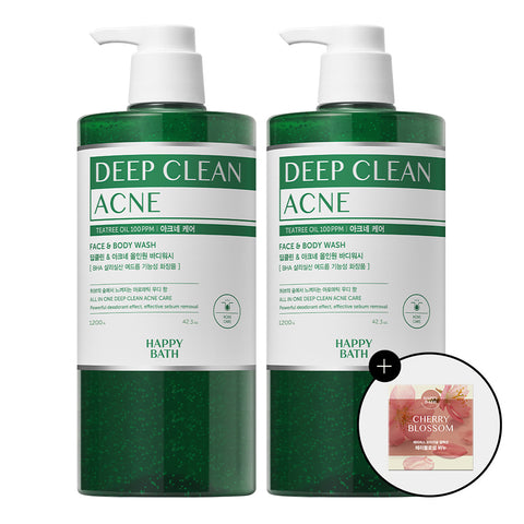 Happy Bath Deep Clean All-in-One Back Acne Care Body Wash 1200g (2 Pack)