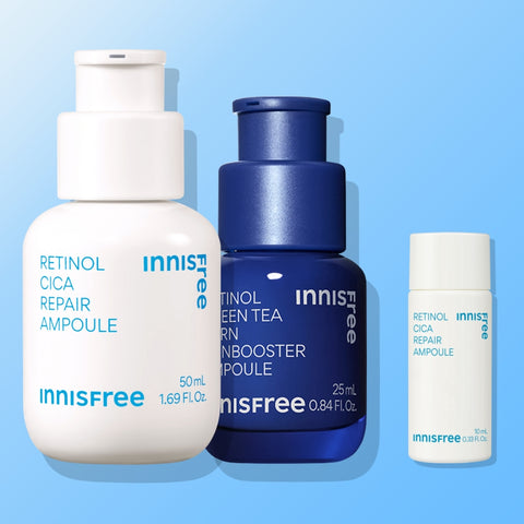 Innisfree Retinol 2-Piece Ampoule Set (Retinol PDRN 25ml + Retinol Cica Trace Ampoule 50ml)