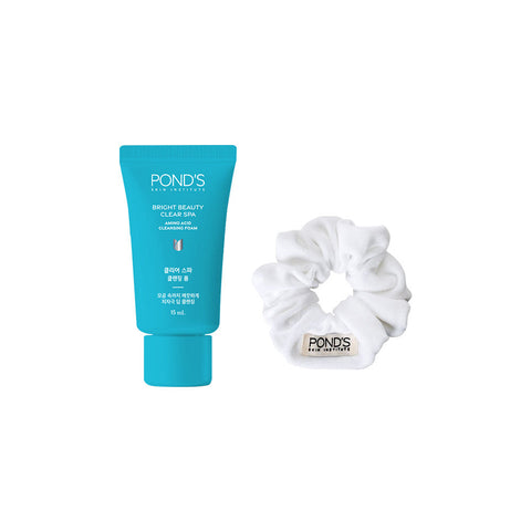 Pond's Clear Spa Cleansing Oil 200ml + Foam 150ml + Remover 120ml + Cleansing Foam 15ml + White Scrunchie Set