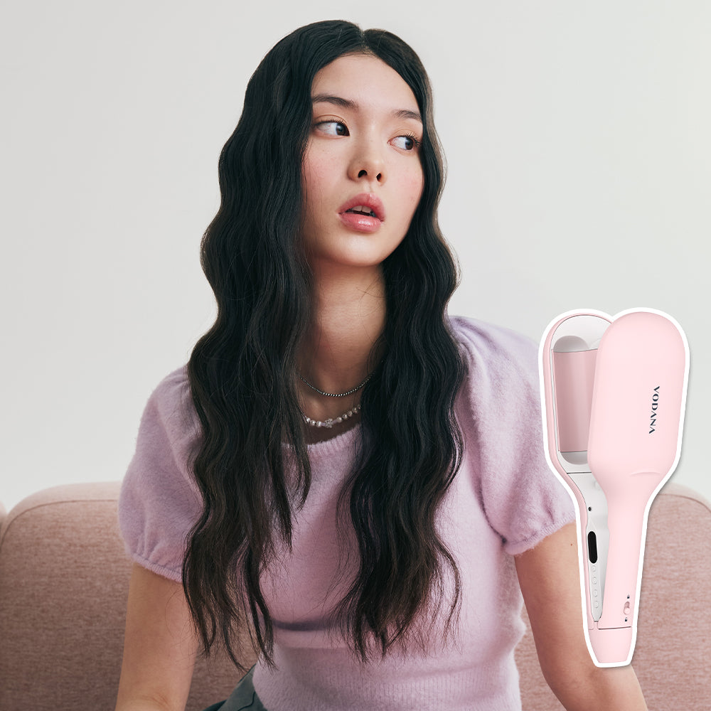 Vodana Glow Wave Curling Iron 40mm Powder Pink