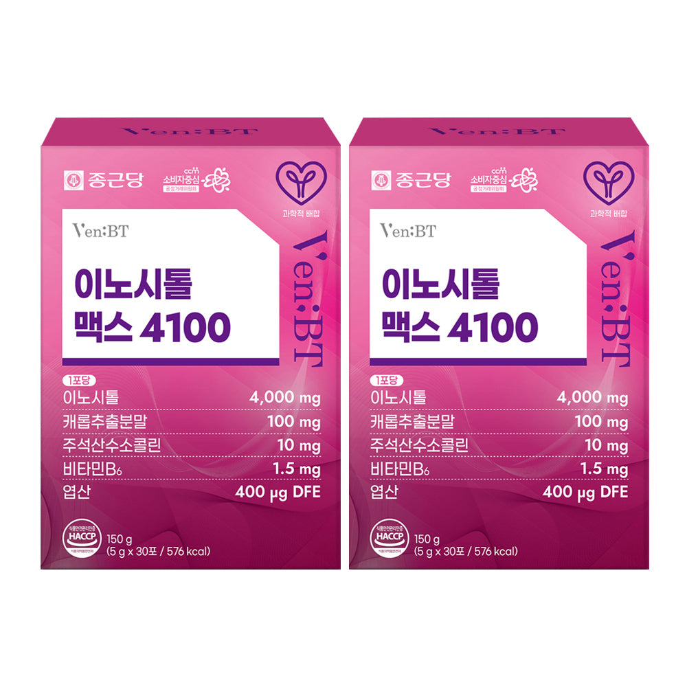 Chongkundang VenBT Inositol Max 4100 30Packets (2 Pack) (2 Month) Carob Extract Powder
