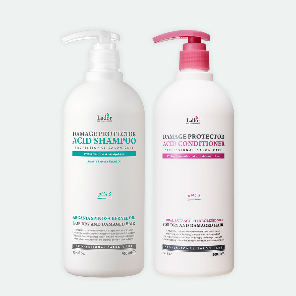 L'ador Damage Protector Acid Shampoo 900ml + Treatment 900ml Set