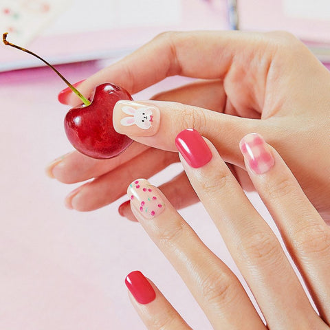 Dashing Diva Magic Press Cherry Rabbit (Regular Round) Nail Tips