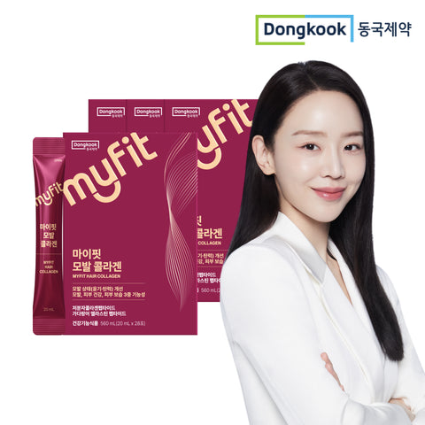 DongKook MyFit Hair Collagen MFDS-certified Low-Molecular Collagen Peptides with Elastin 28 Sachets x 4