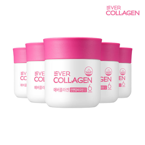 Newtree Ever Collagen In and Up Biotin Up 30-Week Supply (6 Weeks x 5) GPH Low-Molecular Tri-Peptide Collagen