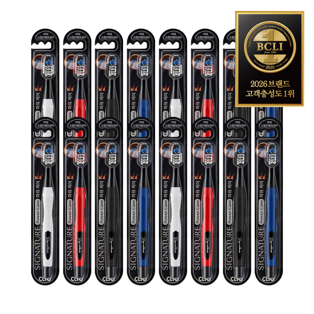 Clio Signature PowerCare Deep Clean Cross Elastic-Bristle Toothbrush, 16 pcs