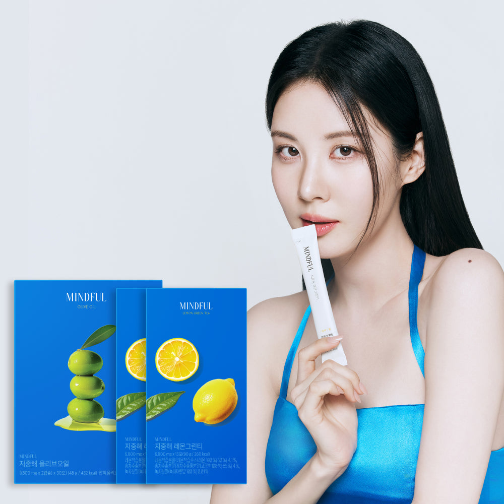 Foodology Mediterranean Mindful Organic OleShot Extra Virgin Olive Oil 1 Box + Lemon Green Tea 2 Boxes (30-Day Supply)