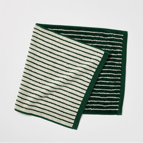 Yves Rocher Soft Cotton Stripe Towel 180g Green Set of 5