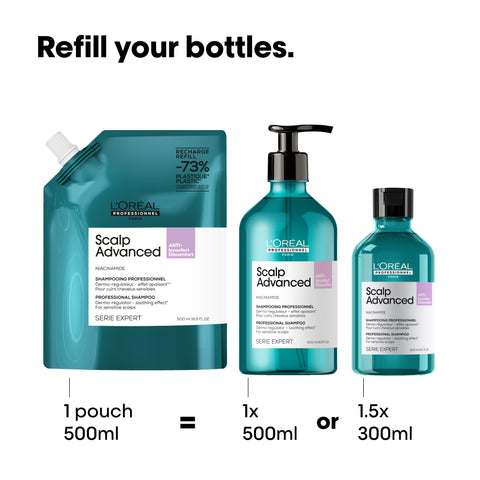 L'Oreal Professionnel Scalp Advanced Anti-Discomfort Shampoo Refill 500ml (Sensitive Scalp)