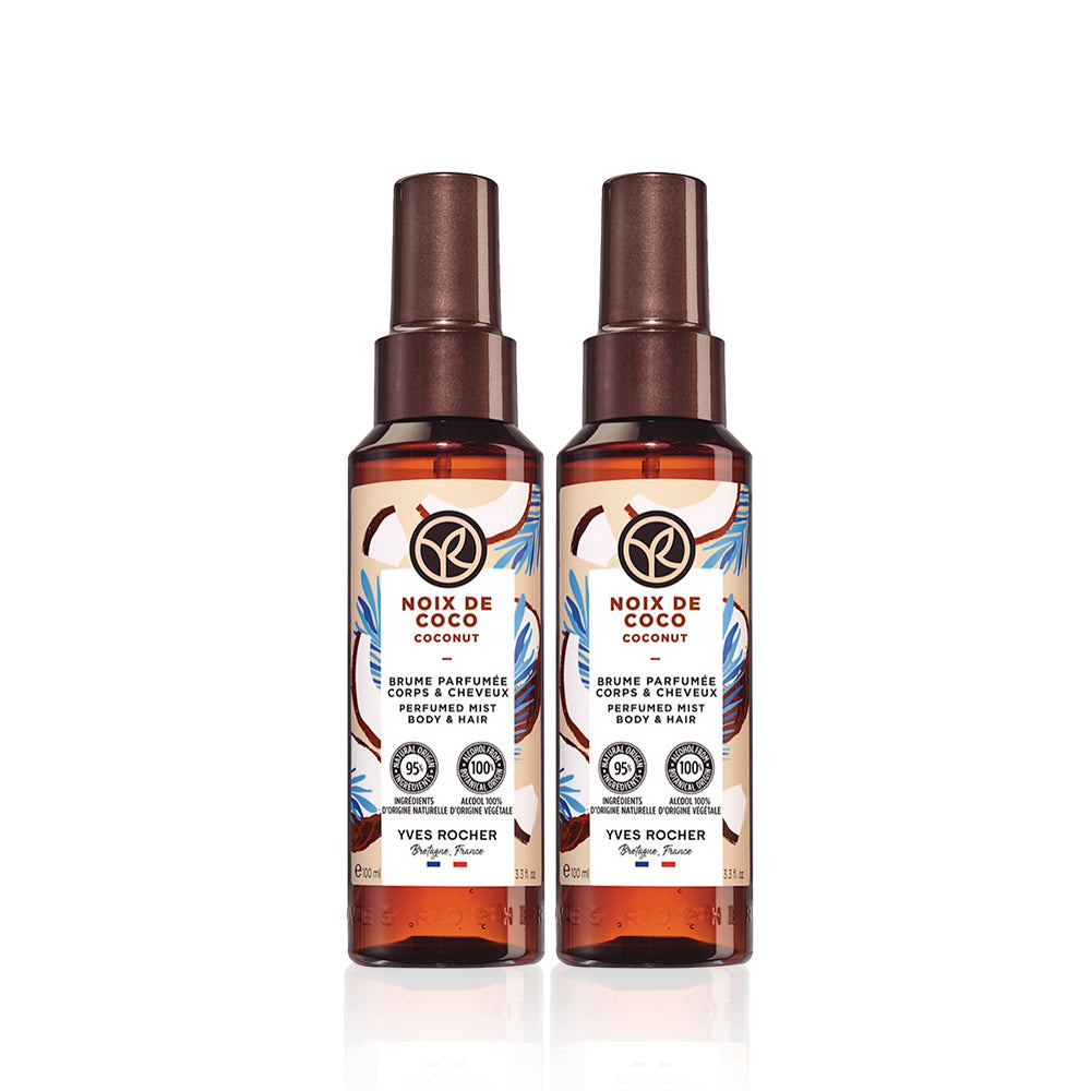 Yves Rocher Perfume Mist Body & Hair Coconut 100ml (2 Pack)