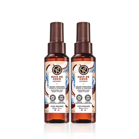 Yves Rocher Perfume Mist Body & Hair Coconut 100ml (2 Pack)