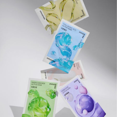 Innisfree Active Mask Hyaluronic Acid [Moisture Recharge] 25ml (8 Sheets)