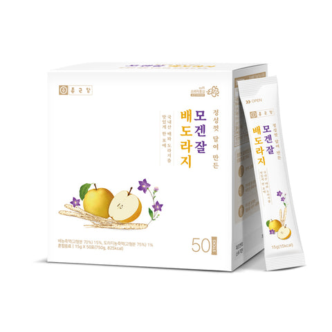 Chongkundang Mogenjal Pear-Doraji Extract Sticks 15g x50 (2 Pack, 100 sticks) Honey, Quince & Ginger