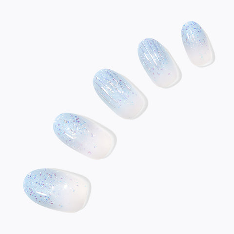 Dashing Diva Magic Press Glory Blue (Long Oval) Nail Tips